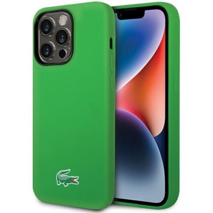 Σκληρή θήκη Lacoste LCHMP15LSLON για iPhone 15 Pro 6,1" σε πράσινο χρώμα με σιλικόνη και MagSafe