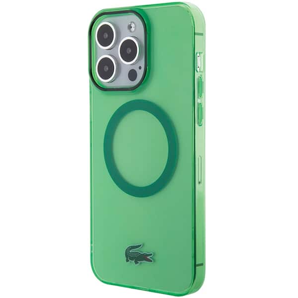 Σκληρή θήκη Lacoste LCHMP15LULON για iPhone 15 Pro 6,1" σε πράσινο χρώμα με διαφανή σχεδίαση και MagSafe - Image 2