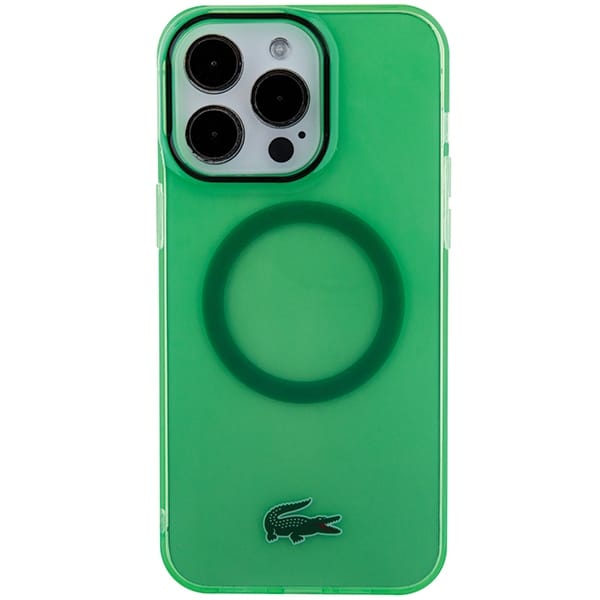 Σκληρή θήκη Lacoste LCHMP15LULON για iPhone 15 Pro 6,1" σε πράσινο χρώμα με διαφανή σχεδίαση και MagSafe - Image 3