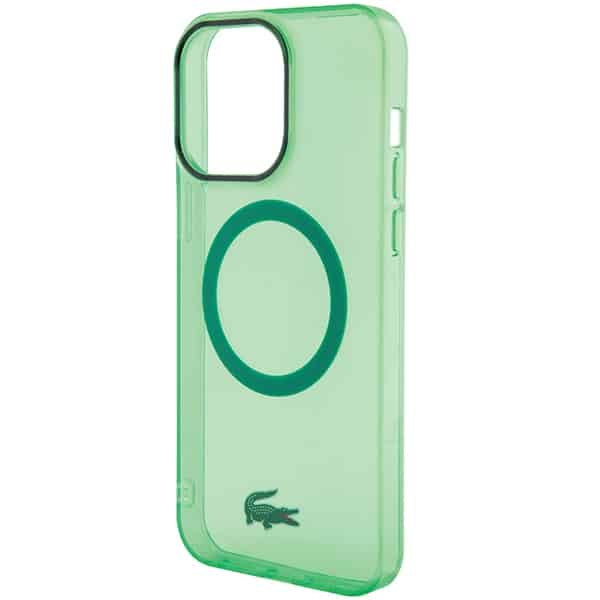 Σκληρή θήκη Lacoste LCHMP15LULON για iPhone 15 Pro 6,1" σε πράσινο χρώμα με διαφανή σχεδίαση και MagSafe - Image 5