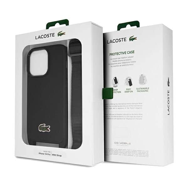 Lacoste Iconic Petit Pique Crossbody - θήκη για Apple iPhone 15 Pro Max - Μαύρο - Image 7