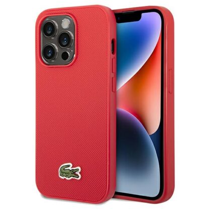 Κόκκινη σκληρή θήκη Lacoste LCHMP14LPVCR για iPhone 14 Pro 6,1" με Iconic Petit Pique MagSafe