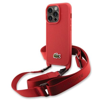 Lacoste LCHCP14LSPVCR Κόκκινη σκληρή θήκη iPhone 14 Pro 6,1" Iconic Petit Pique Crossbody