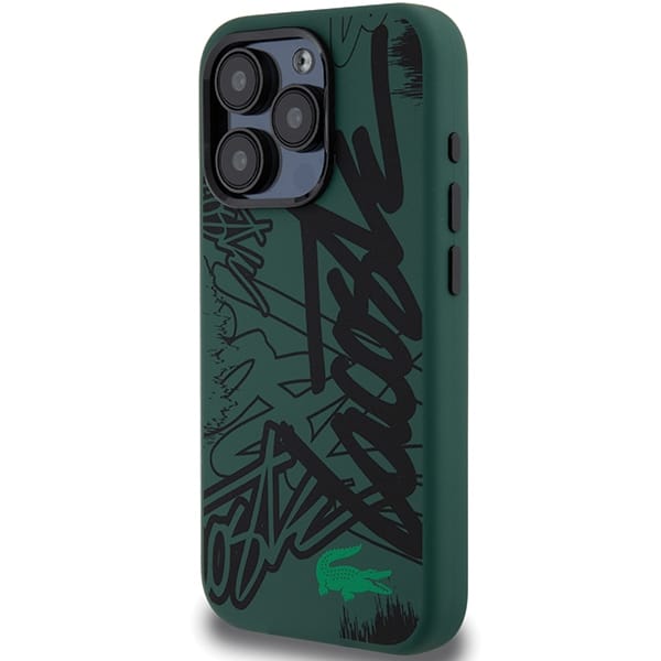 Lacoste LCHCP15LGRAK Σκληρή θήκη σιλικόνης για iPhone 15 Pro 6.1" μαύρη με γκράφιτι - Image 2