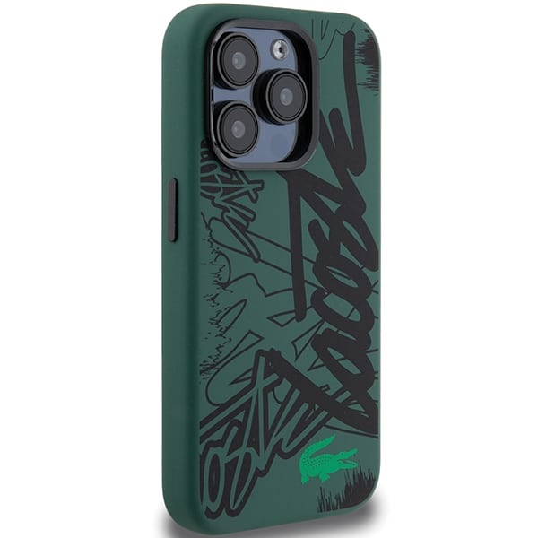 Lacoste LCHCP15LGRAK Σκληρή θήκη σιλικόνης για iPhone 15 Pro 6.1" μαύρη με γκράφιτι - Image 4