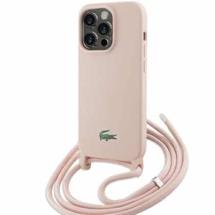 Lacoste Σιλικόνη Κορδόνι - θήκη για Apple iPhone 15 Pro Max / 14 13 - Ροζ