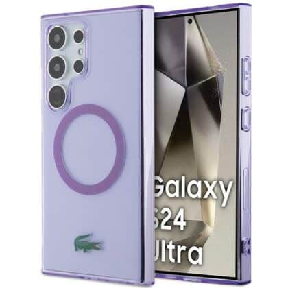 Lacoste Transparent MagSafe - θήκη για Samsung Galaxy S24 Ultra - Μωβ