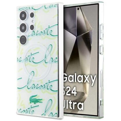 Lacoste Logo Script MagSafe - θήκη για Samsung Galaxy S24 Ultra - Λευκό