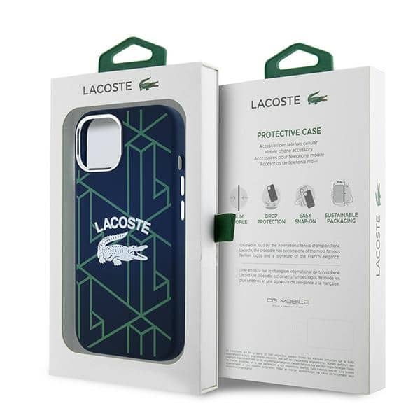Lacoste Silicone Monogram Vintage Logo MagSafe - θήκη για Apple iPhone 15 / 14 13 - Μπλε - Image 8
