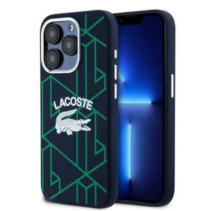 Lacoste LCHMP15LSBIV Σκληρή θήκη για iPhone 15 Pro 6.1" σε μπλε χρώμα με μονόγραμμα και vintage λογότυπο, MagSaf