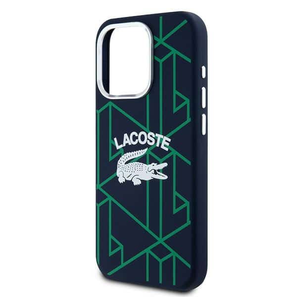 Lacoste LCHMP15LSBIV Σκληρή θήκη για iPhone 15 Pro 6.1" σε μπλε χρώμα με μονόγραμμα και vintage λογότυπο, MagSaf - Image 6
