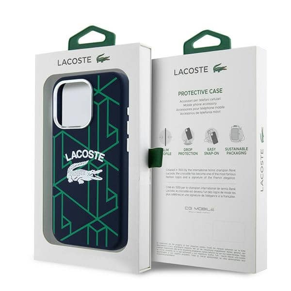Lacoste LCHMP15XSBIV iPhone 15 Pro Max Σκληρή θήκη 6,7" σε μπλε χρώμα από σιλικόνη με μονόγραμμα και vintage λογότυπο Ma - Image 8