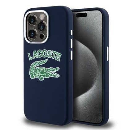 Lacoste Silicone Cracked Logo MagSafe - θήκη για Apple iPhone 15 Pro Max - Μπλε