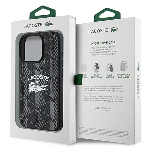 Σκληρή θήκη Lacoste LCHMP16LPIGK για iPhone 16 Pro 6,3" σε μπλε/μαύρο χρώμα με μονόγραμμα και vintage λογότυπο, MagSafe - Image 8