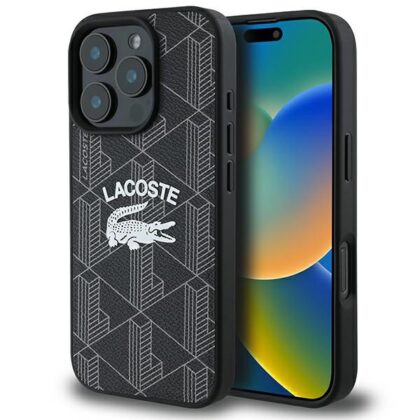 Lacoste Monogram Vintage Logo MagSafe - θήκη για Apple iPhone 16 Pro Max - Μαύρο