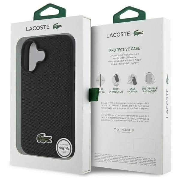 Lacoste Iconic Petit Pique MagSafe - θήκη για Apple iPhone 16 - Μαύρο - Image 8