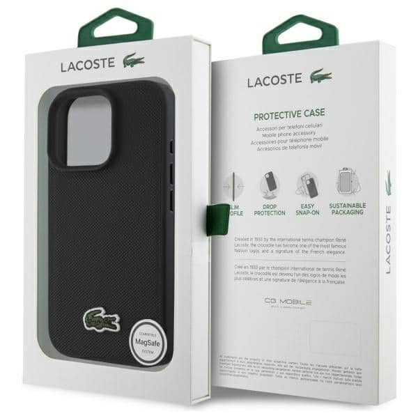 Lacoste Iconic Petit Pique MagSafe - θήκη για Apple iPhone 16 Pro Max - Μαύρο - Image 8