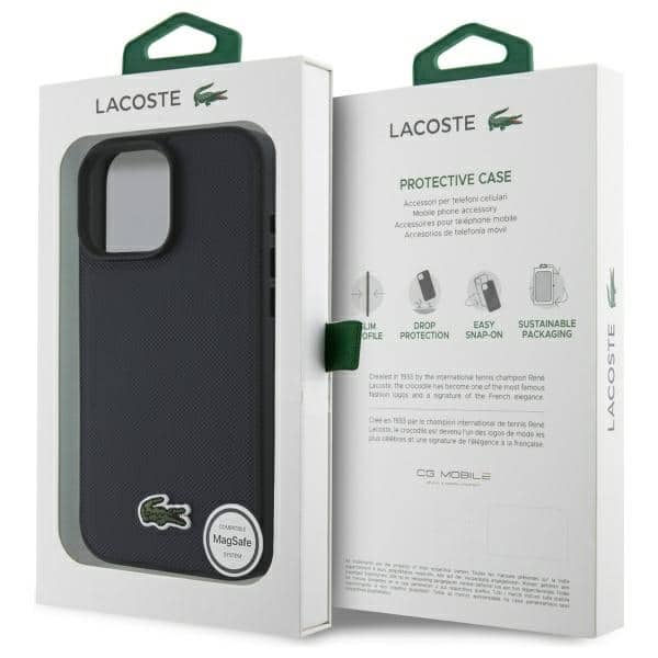 Lacoste LCHMP16LPVCV iPhone 16 Pro 6,3" γρανάτης/ναυτικό σκληρό περίβλημα Iconic Petit Pique MagSafe - Image 8