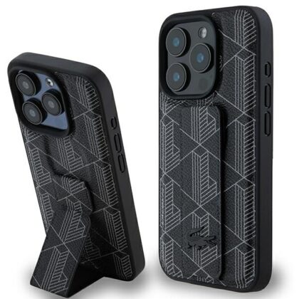 Lacoste Grip Stand Mono - θήκη για Apple iPhone 16 Pro - Μαύρο