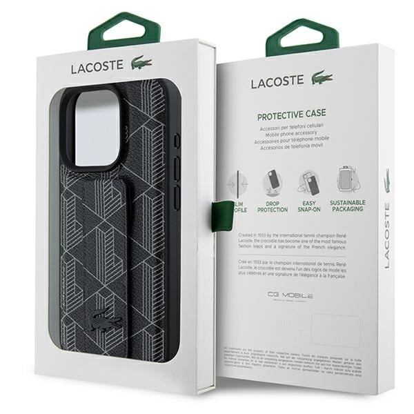 Lacoste Grip Stand Mono - θήκη για Apple iPhone 16 Pro - Μαύρο - Image 8