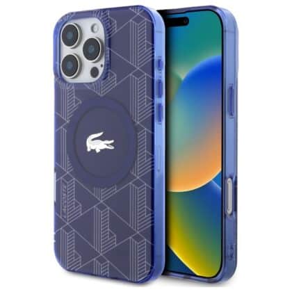 Lacoste IML Blend Monogram MagSafe - θήκη για Apple iPhone 16 Pro Max - Μπλε