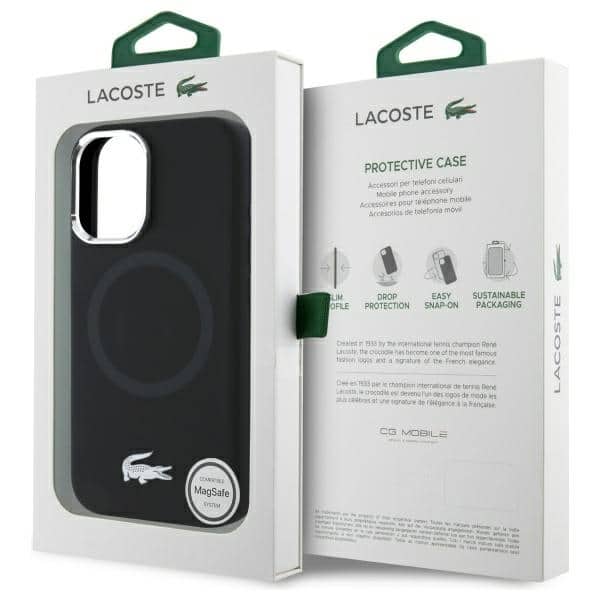 Lacoste Silicone Croco Logo MagSafe - θήκη για Apple iPhone 16 - Μαύρο - Image 8