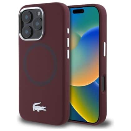 Lacoste Silicone Croco Logo MagSafe - θήκη για Apple iPhone 16 Pro Max - Κόκκινο