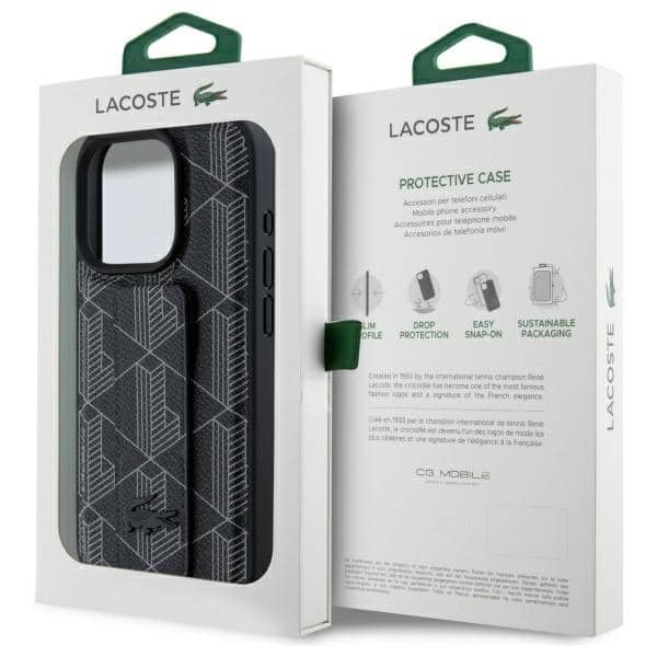 Lacoste LCHCP15LGSPBSK Σκληρή θήκη iPhone 15 Pro 6,1" μαύρη με βάση στήριξης Mono - Image 8