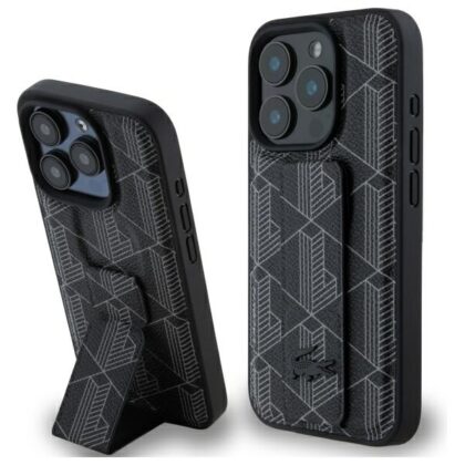 Lacoste Grip Stand Mono - θήκη για Apple iPhone 15 Pro Max - Μαύρο