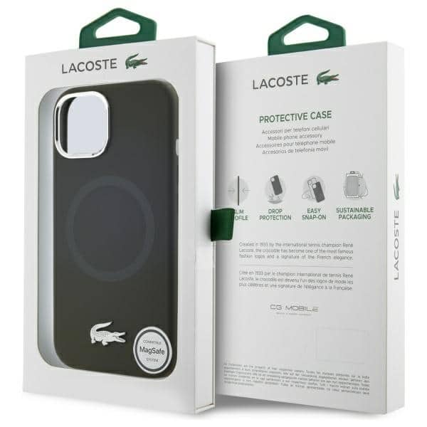Lacoste Croco Logo MagSafe - θήκη για Apple iPhone 15 - Κίτρινο - Image 8