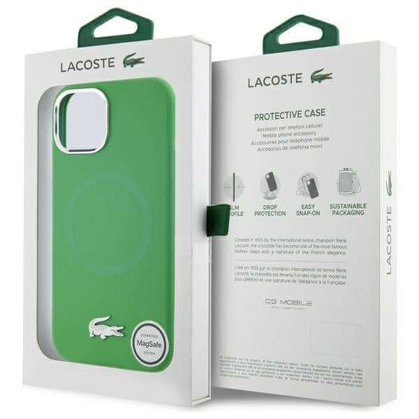 Lacoste Silicone Croco Logo MagSafe - θήκη για Apple iPhone 15 - Διάφανο - Image 8