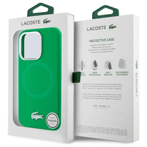 Lacoste LCHMP15LSMAN iPhone 15 Pro 6,1" estragon σκληρή θήκη Silicone Croco Logo MagSafe - Image 8