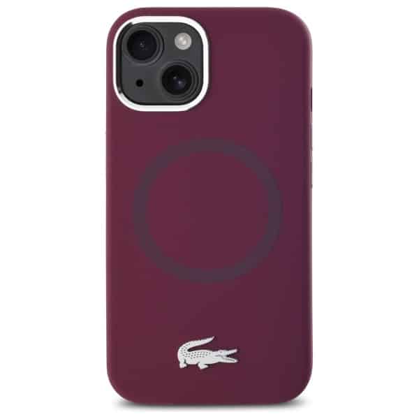Lacoste Σιλικόνη Croco Λογότυπο MagSafe - θήκη για Apple iPhone 15 - Μπορντό - Image 3