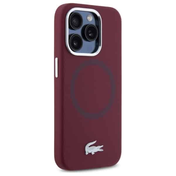 Lacoste Silicone Croco Logo MagSafe - θήκη για Apple iPhone 15 Pro Max - Μπορντό - Image 4