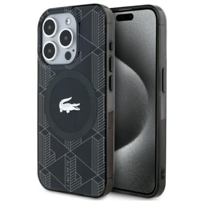 Lacoste IML Blend Monogram MagSafe - θήκη για Apple iPhone 15 Pro - Μαύρο
