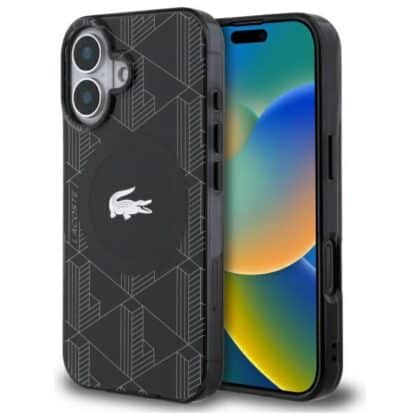 Lacoste IML Blend Monogram MagSafe - θήκη για Apple iPhone 16 Plus - Μαύρο