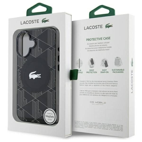 Lacoste IML Blend Monogram MagSafe - θήκη για Apple iPhone 16 Plus - Μαύρο - Image 8