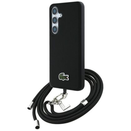 Lacoste Iconic Petit Pique Woven Logo CBDY Strap MagSafe - θήκη για Samsung Galaxy S25 - Μαύρο