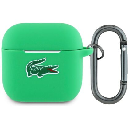 Θήκη για AirPods Lacoste LCA4SLON για 4 AirPods σε πράσινο χρώμα με λογότυπο σιλικόνης και κροκόδειλο