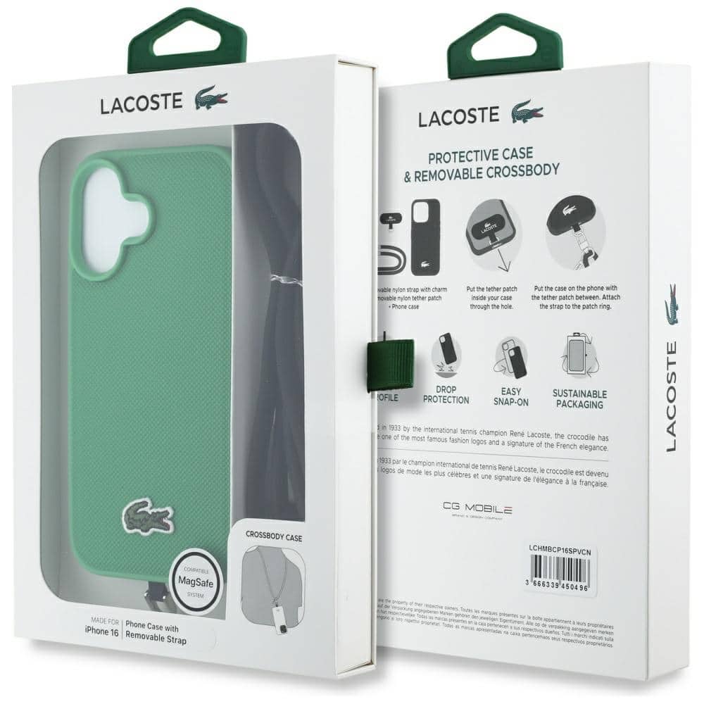 Lacoste Iconic Petit Pique Crossbody Cord MagSafe - θήκη για Apple iPhone 16 - Πράσινο - Image 9