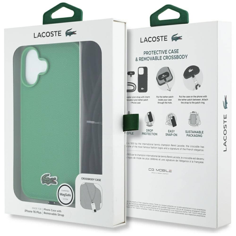 Lacoste Iconic Petit Pique Crossbody Cord MagSafe - θήκη για Apple iPhone 16 Plus - Πράσινο - Image 9
