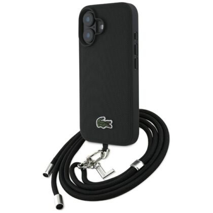 Lacoste Iconic Petit Pique Crossbody Cord MagSafe - θήκη για Apple iPhone 16 Plus - Μαύρο