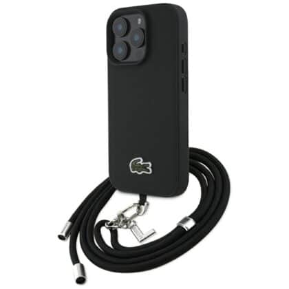 Lacoste Iconic Petit Pique Crossbody Cord MagSafe - θήκη για Apple iPhone 16 Pro - Μαύρο