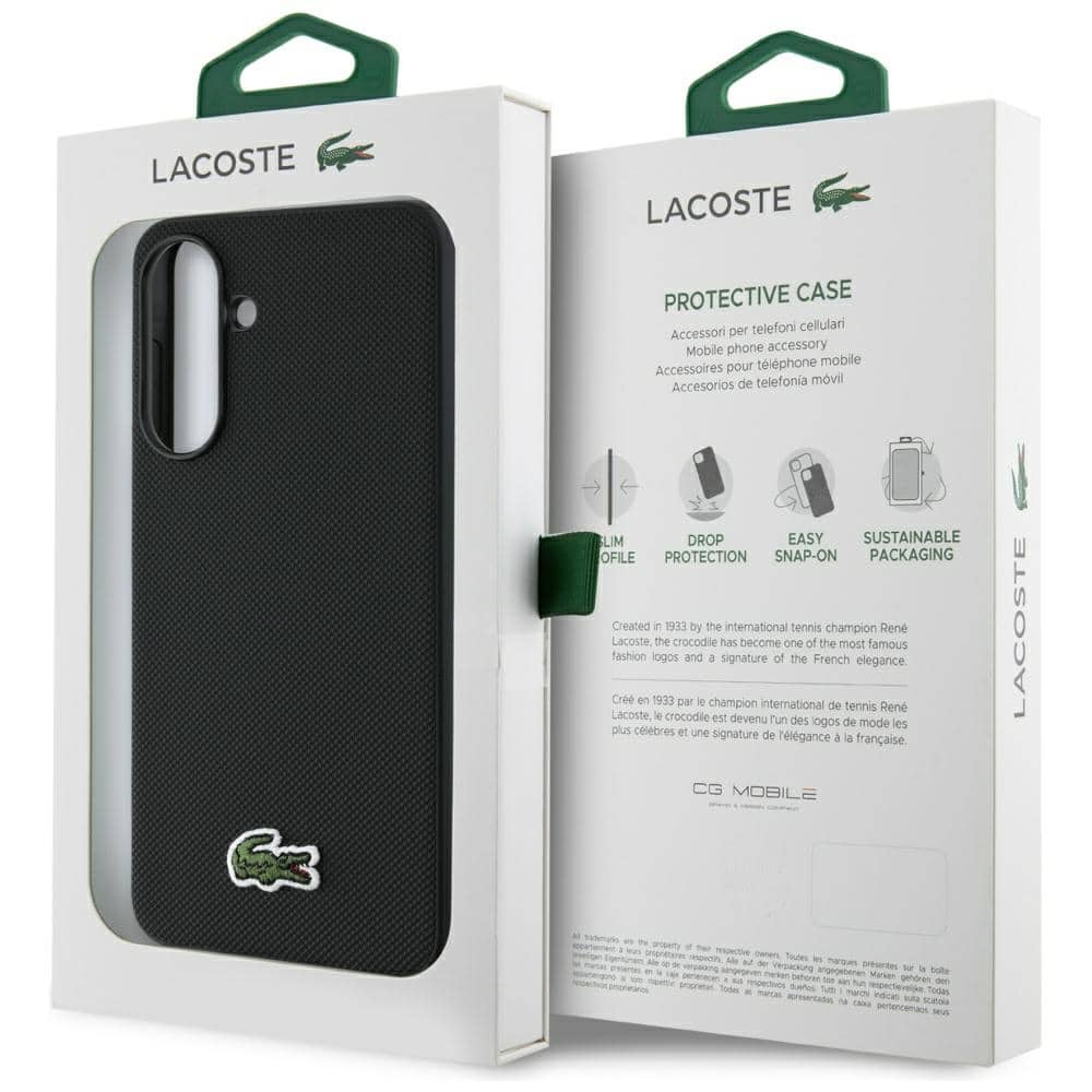 Lacoste Iconic Petit Pique Woven Logo - θήκη για Samsung Galaxy A56 - Μαύρο - Image 7