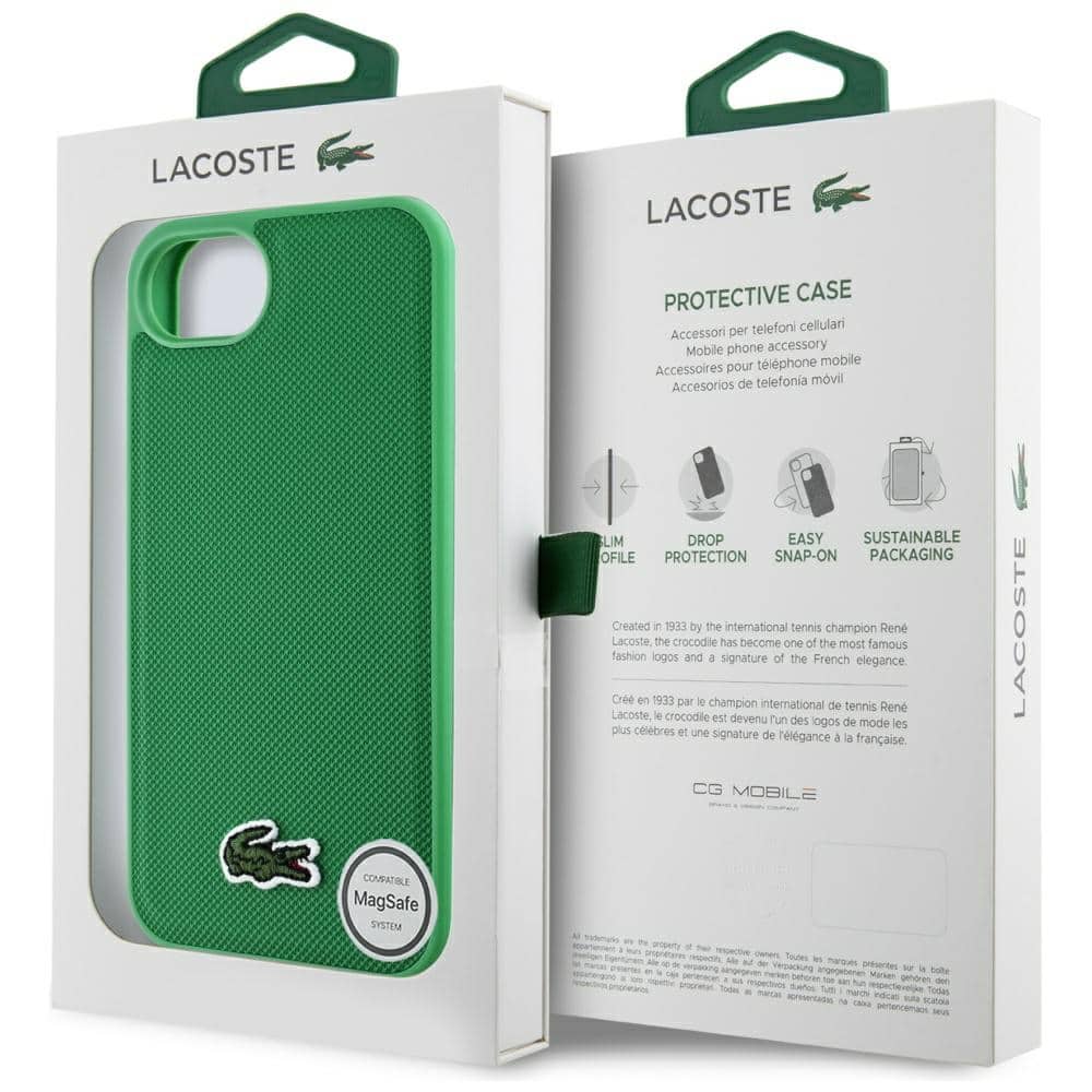 Lacoste Iconic Petit Pique Woven Logo MagSafe - θήκη για Apple iPhone 16e / 17e - Πράσινο - Image 8