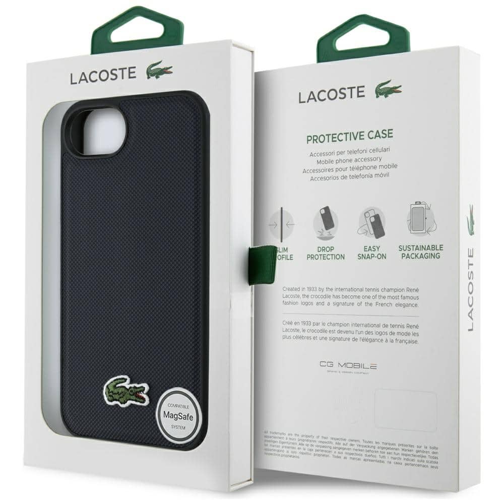 Lacoste Iconic Petit Pique Woven Logo MagSafe - θήκη για Apple iPhone 16e / 17e - Μπλε - Image 8