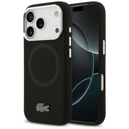 Lacoste Silicone Metal Logo MagSafe - θήκη για Apple iPhone 17 Pro - Μαύρο