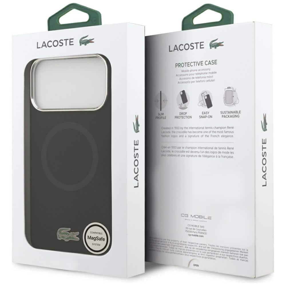 Lacoste Σιλικόνη με Μεταλλικό Λογότυπο MagSafe - θήκη για Apple iPhone 17 Pro Max - Μαύρο - Image 8