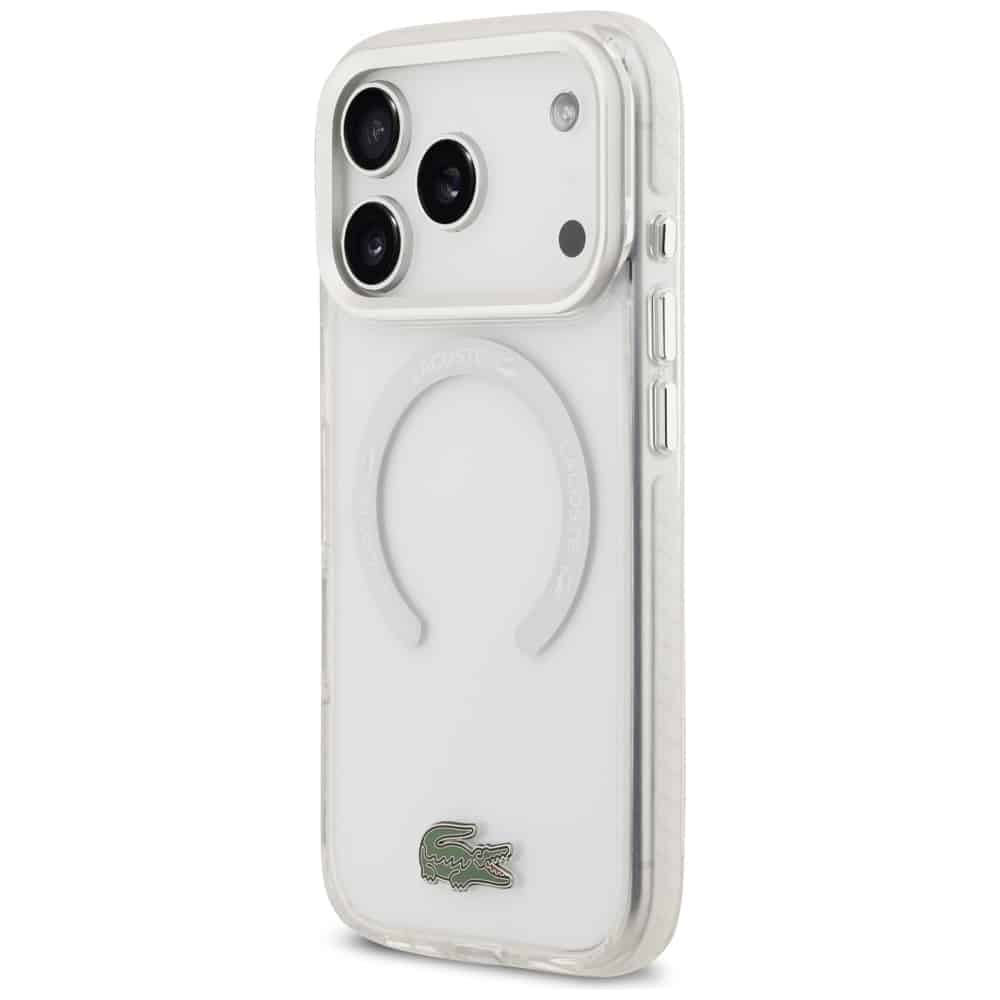 Θήκη Lacoste MagSafe με αντικραδασμική προστασία, διάφανη και γυαλιστερή επίστρωση για iPhone 17 Pro, λευκή - Image 2