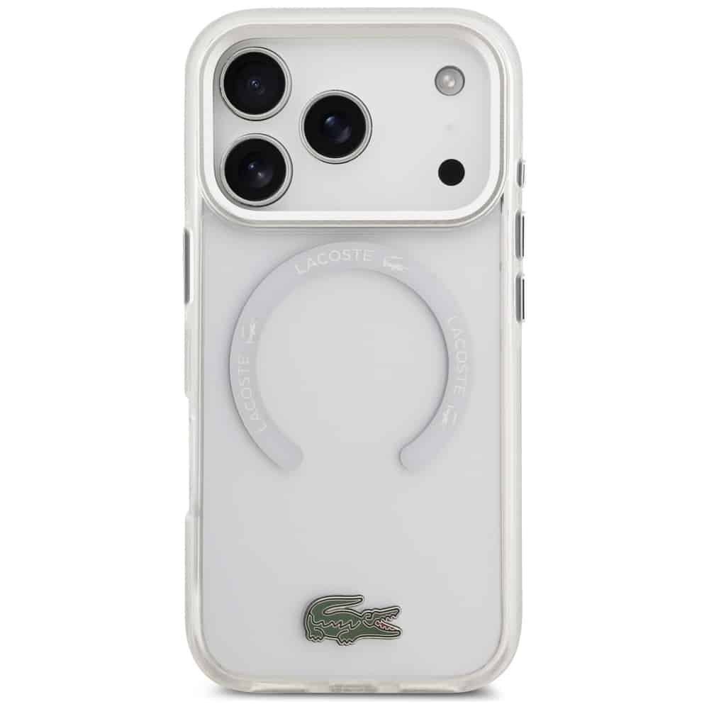 Θήκη Lacoste MagSafe με αντικραδασμική προστασία, διάφανη και γυαλιστερή επίστρωση για iPhone 17 Pro, λευκή - Image 3